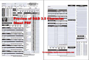 D&D 3.5 Character Sheet PDF